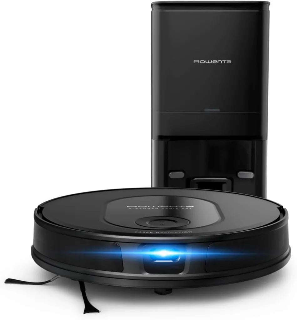 Rowenta Robot Aspirapolvere Serie 65+ con Navigazione Laser e Sistema Aqua Power, Controllo Remoto, Autonomia di 168 Minuti, Potenza 2300 PA