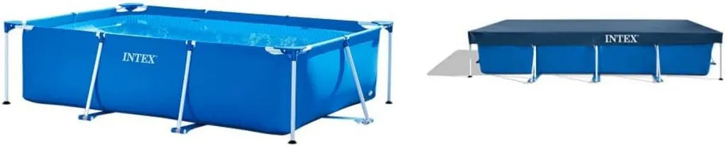 Piscina Rettangolare Intex 450 x 220 cm con Copertura, Capacità 7127 L