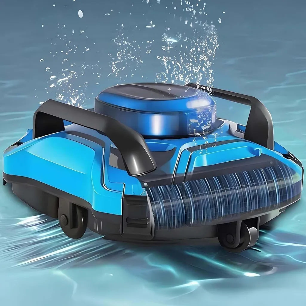 Robot Pulitore Automatico Senza Fili per Piscine Interrate, Autonomia 150 min, Copertura 85 mq, Ricarica Rapida 2-3 ore