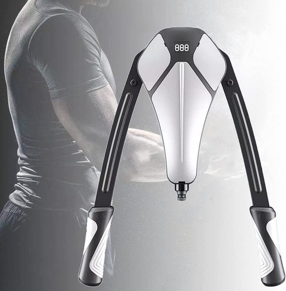Attrezzo Fitness Idraulico per Braccia con Contatore LED, Adatto per Tonificare Torace e Spalle