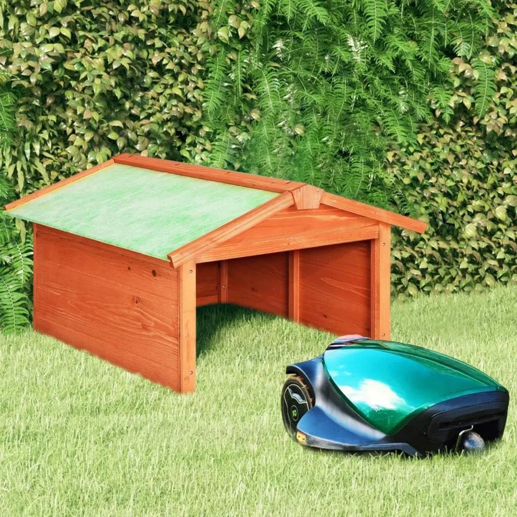 Casetta in legno di abete per robot tagliaerba, 72x87x50 cm, resistente a pioggia, neve e UV, ideale per esterni