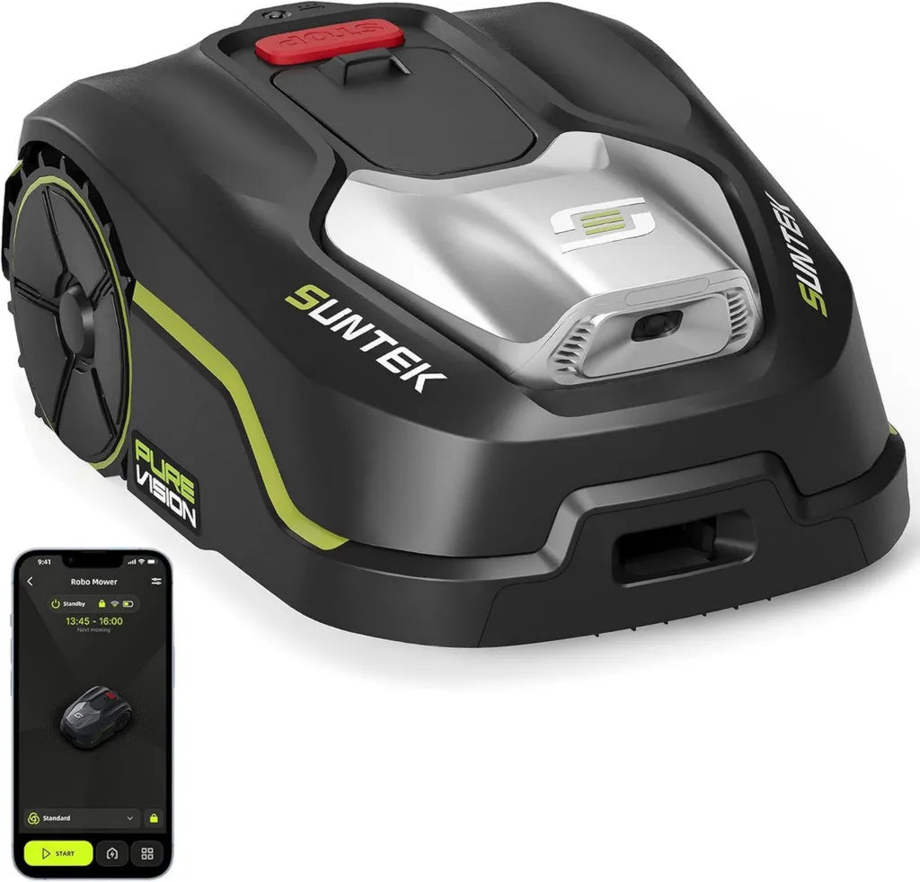 SUNTEK SRM2025 Robot Tagliaerba Senza Filo, Rasaerba Automatico KI Pure Vision per 250 m², Pendenza 35%, Impermeabile IPX5, Controllo Smart