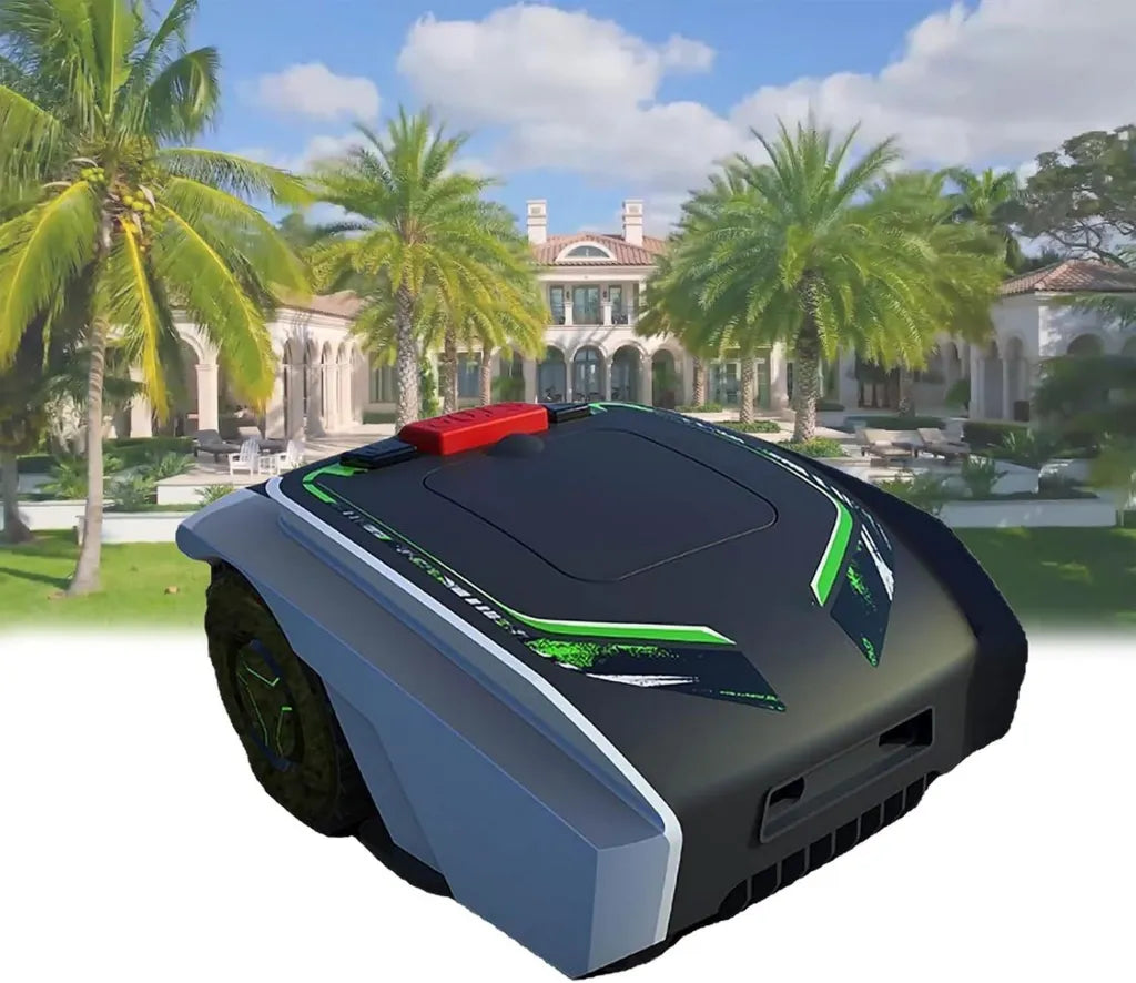 Robot Tosaerba Automatico con App Bluetooth e Filo Perimetrale, Copertura Fino a 1500 Mq, Silenzioso e Facile da Mantenere, Colore Nero