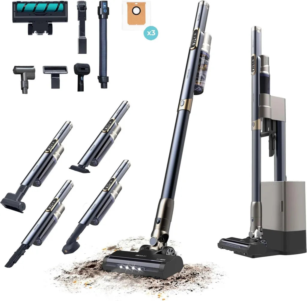 Scopa Elettrica senza Fili Cecotec con Base Autovuotante 3000 Station, Motore Brushless 210W