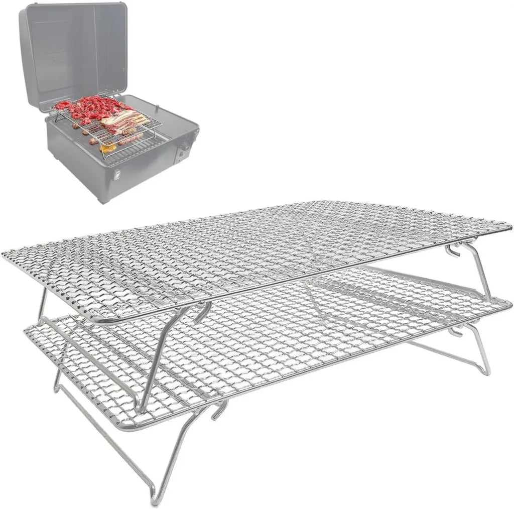 Griglia Aggiuntiva in Acciaio Inox per Traeger Ranger, Set di 2 Accessori per Migliorare lo Spazio di Cottura Compatibile con PB150 Navigator e Z Grills 220A