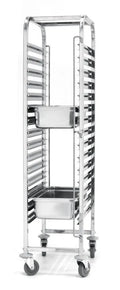 Carrello portateglie in acciaio inox per 15 GN 1/1, capacità 150 kg, 440x610x1710mm
