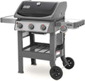 Barbecue a Gas Weber Spirit II E-320 GBS con 3 Bruciatori e Fornello Laterale, Griglia 60x46 cm, Termometro Integrato, Ripiano Sinistro Ripiegabile, Nero/Grigio