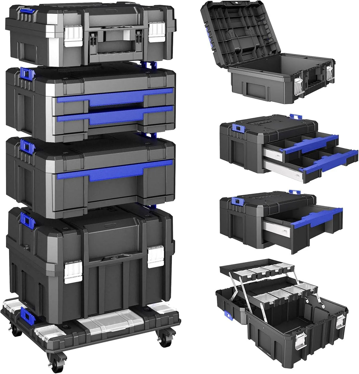 Valigetta portautensili e cassetta degli attrezzi, struttura mobile, modulare, design portatile