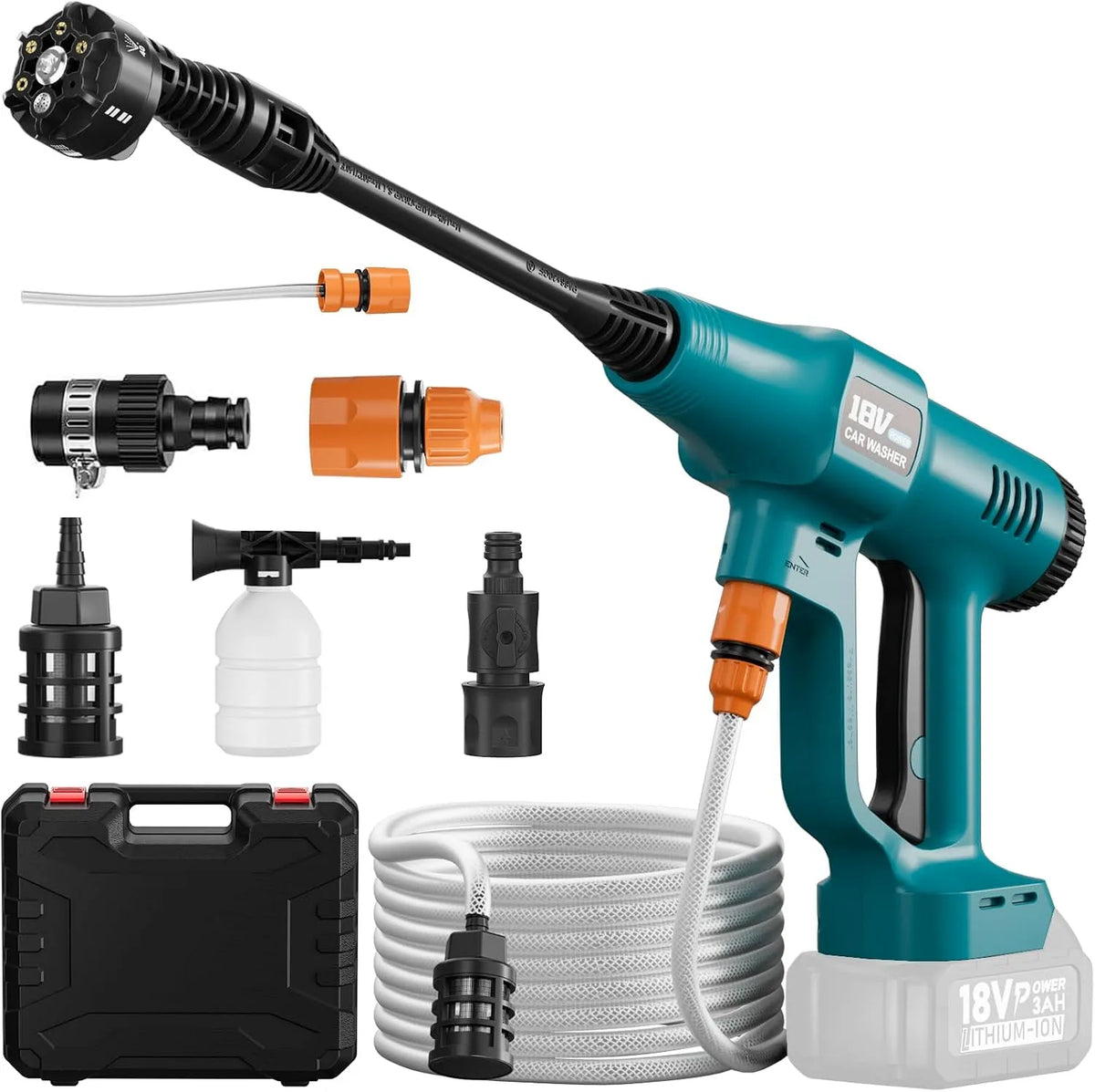Makita Idropulitrice e pulitrice ad alta pressione – a batteria, 6,5 m, 18V, per la manutenzione dell'auto