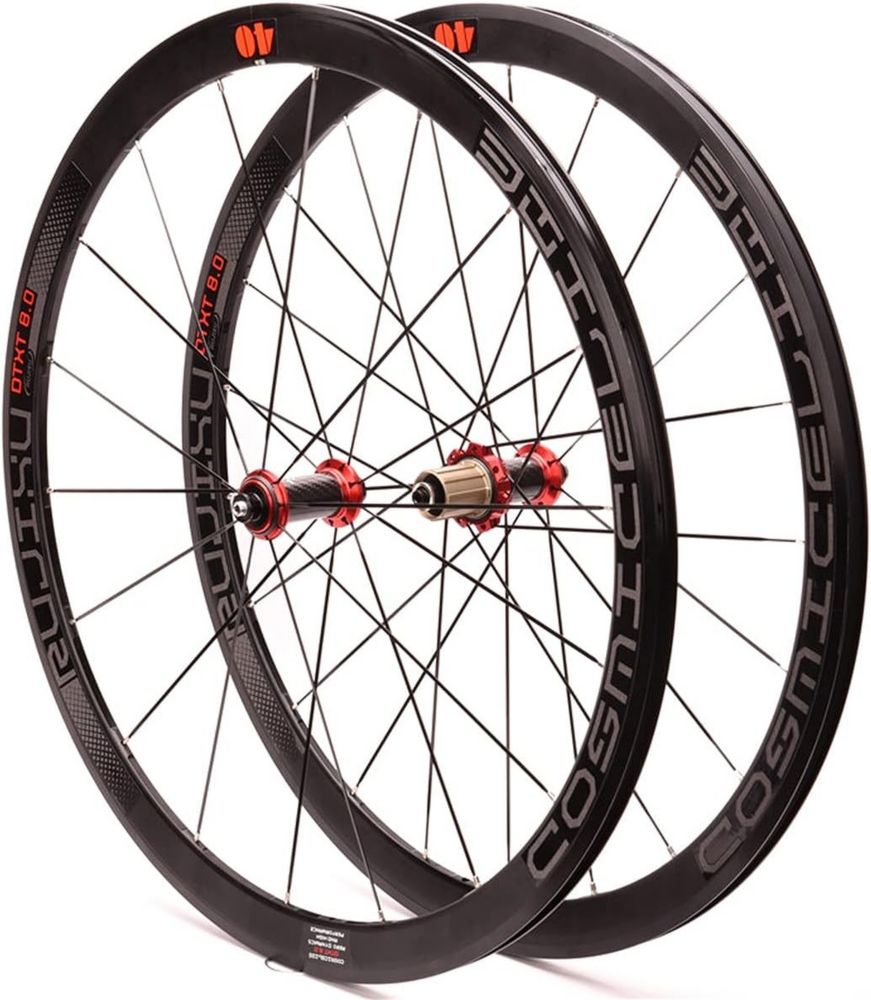 Ruote da Corsa 700c in Fibra di Carbonio con Cerchi a Doppia Parete, 8-11 Velocità, Freni sul Cerchione