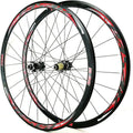 Ruote Corsa 700c in Alluminio, Cerchio Ultralight con Freno a Disco e Sgancio Rapido, Compatibile 7-12 Velocità, Rosso