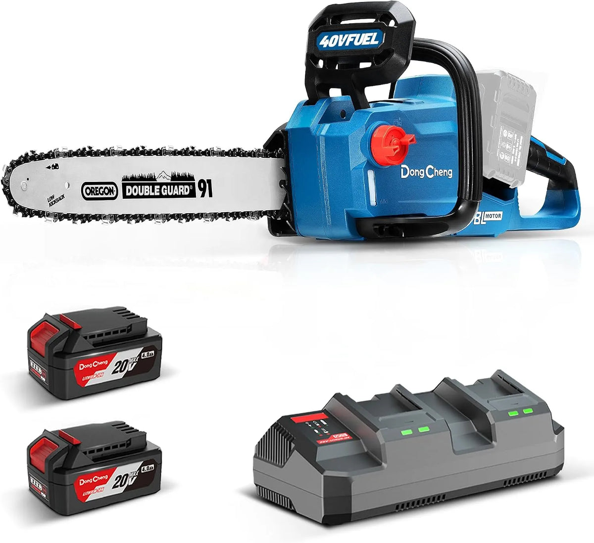 Motosega – a batteria, motore brushless, in legno, 38 cm, 14 m, 40V, per la lavorazione del legno