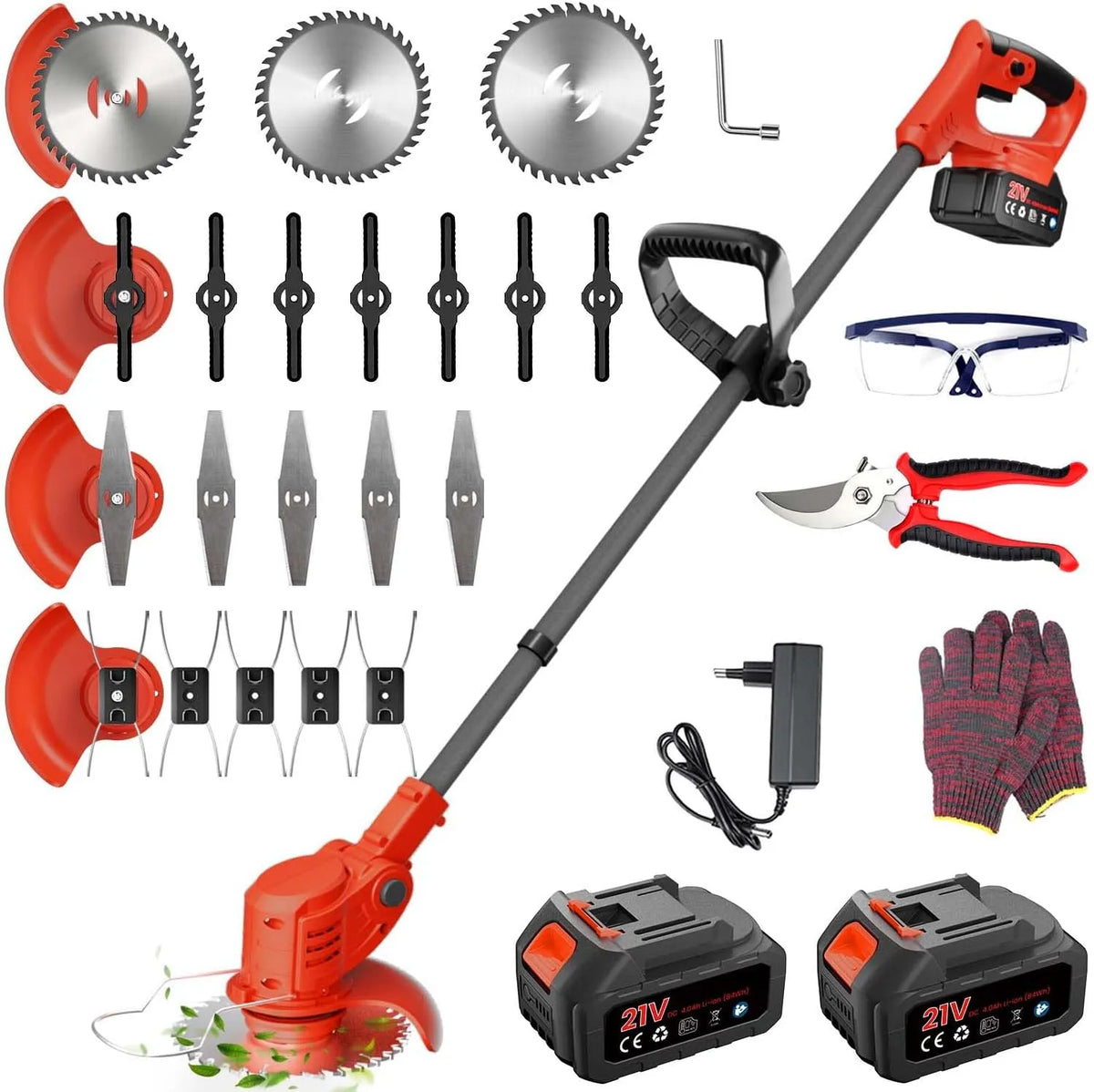 Tagliabordi: a batteria, pieghevole, regolabile, 4.0AH, 800W, per la cura del giardino