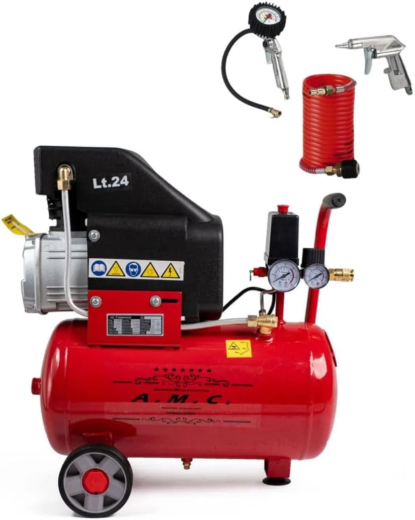 Compressore d'aria, funzionamento silenzioso, in alluminio, 8 bar, 2 Hp