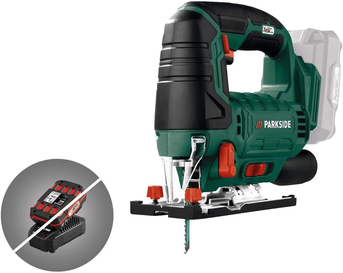 Parkside Seghetto alternativo per eseguire curve precise e tagli sagomati a batteria senza batteria e caricatore