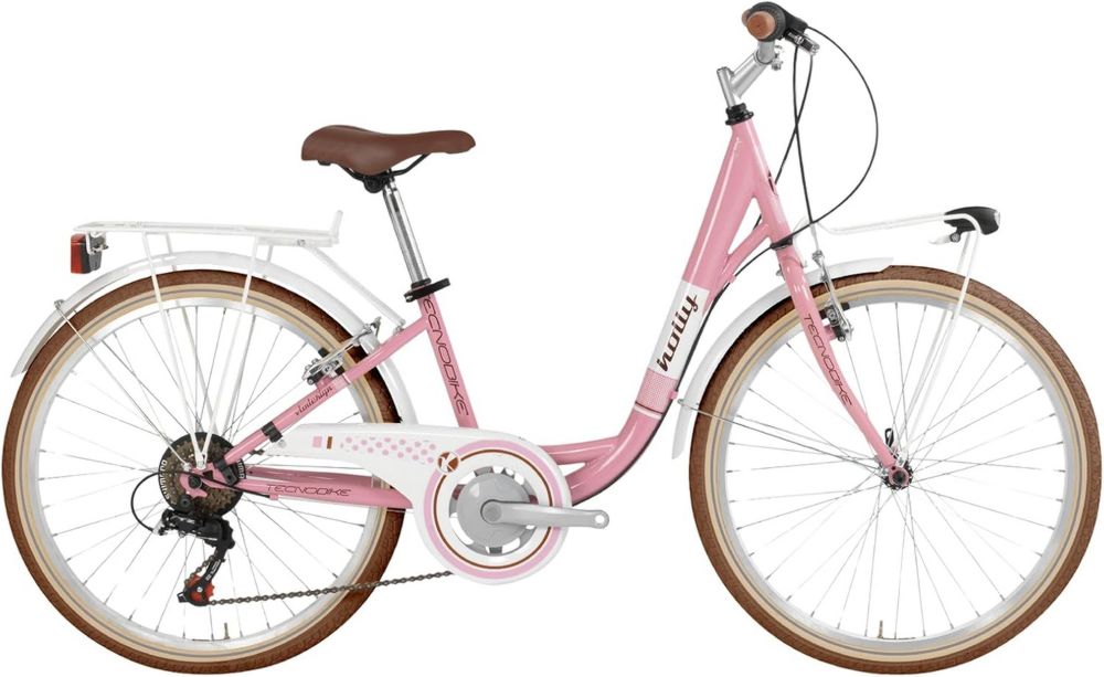 Bicicletta da Città Donna 24' con Cambio a 6 Velocità e Freno V-Brake