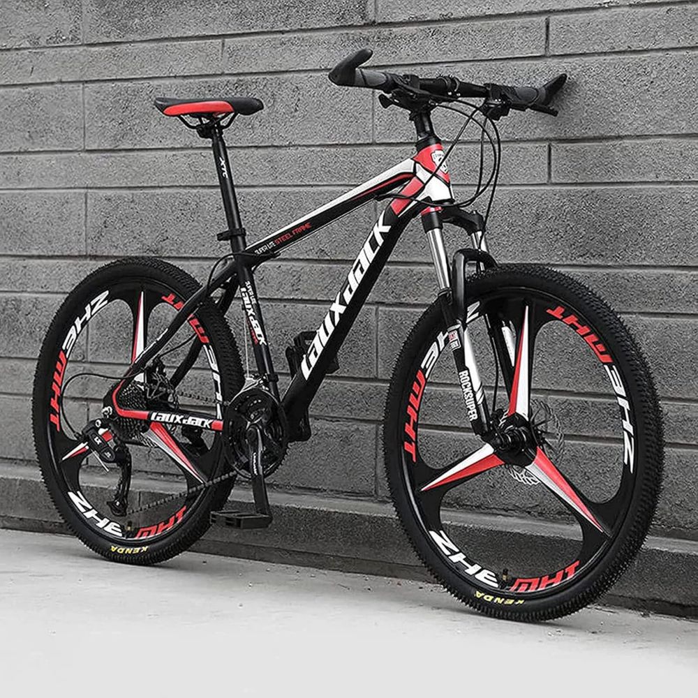Bici MTB Pieghevole 26'', 27 Velocità, Sospensione Completa, Antiscivolo per Uomo e Donna