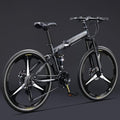 Bicicletta Gravel Pieghevole 26'', 21 Marce, Doppia Sospensione, Telaio Acciaio Carbonio, Unisex Adulti