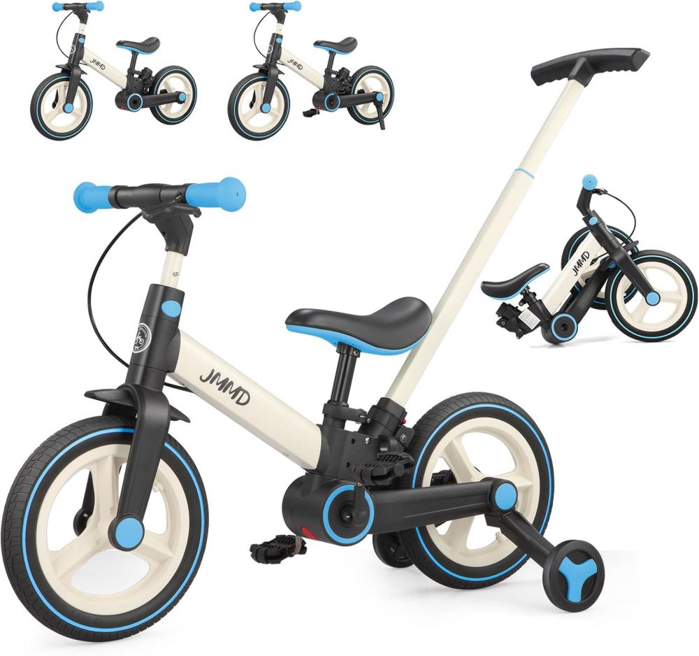 Bicicletta 6-in-1 per Bambini: Convertibile, Pieghevole e Regolabile con Freni, Età 18 Mesi-5 Anni