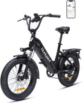Bicicletta Elettrica Bodywel F20, Batteria 48V 15Ah, Motore 250W, Velocità Massima 25 km/h, Fatbike 20'', 7 Marce, Freni a Disco, Display Intelligente, Portapacchi Inclusi