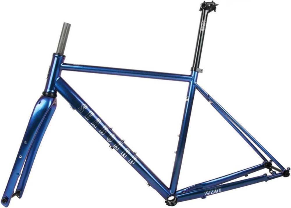Telaio Gravel 700C in Acciaio CR-Mo con Forcella in Carbonio, Freni a Disco, Blue-Purple