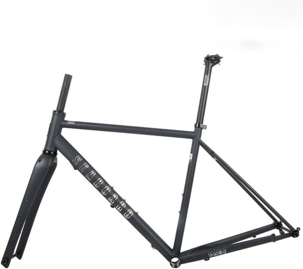 Telaio Bicicletta Gravel 700C in Acciaio con Forcella Carbonio e Freni a Disco, 56CM