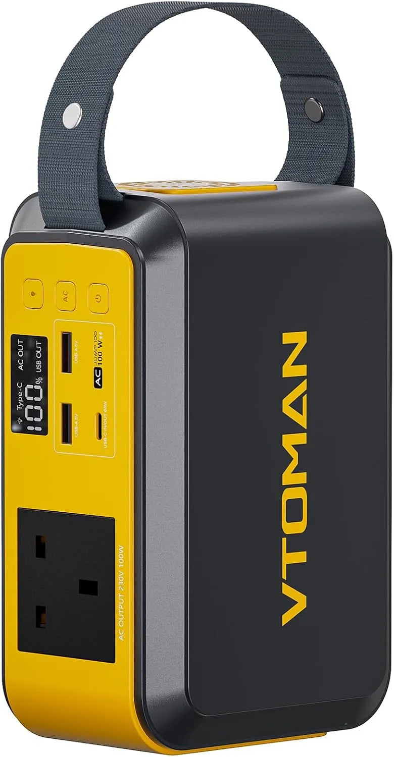 LiFePO4 Power station portatile e generatore solare, alimentazione solare, 89.6Wh, 100W, 200W, 65W, ricarica rapida
