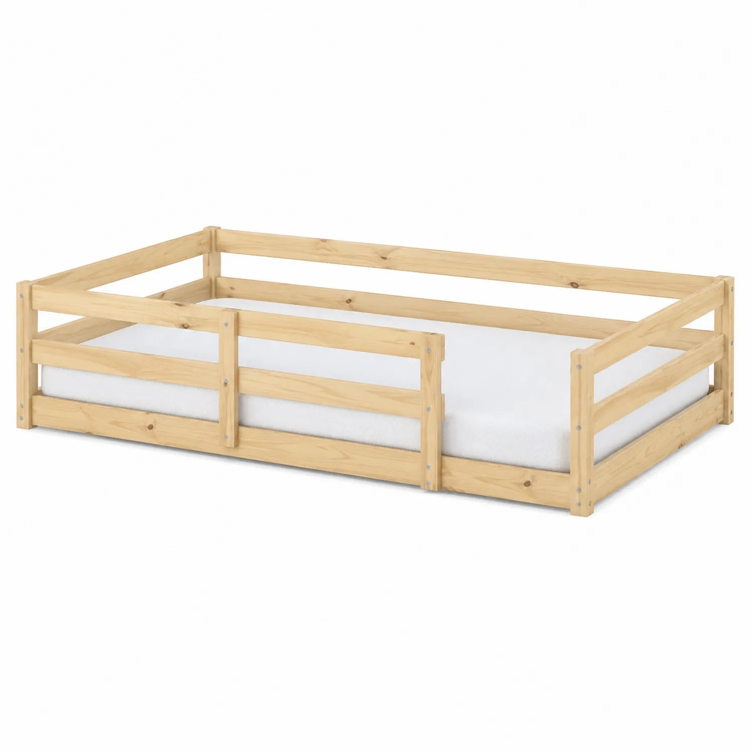 Letto per bambini in legno di pino con materasso 140x70 cm