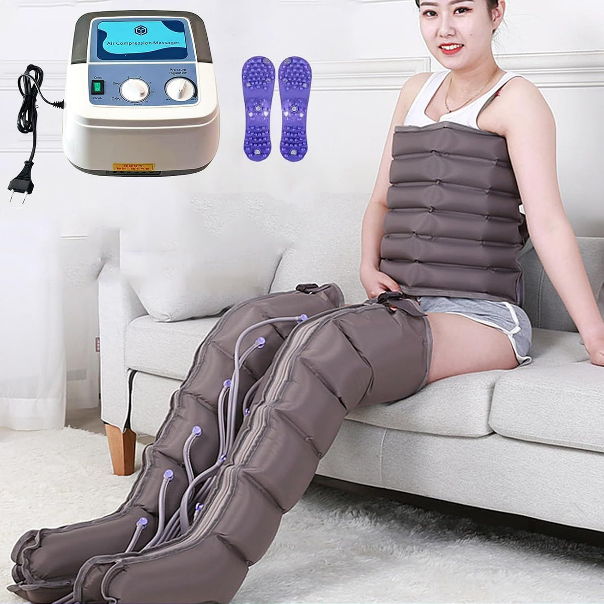 Stivali per pressoterapia – massaggio a compressione d'aria, 6 camere