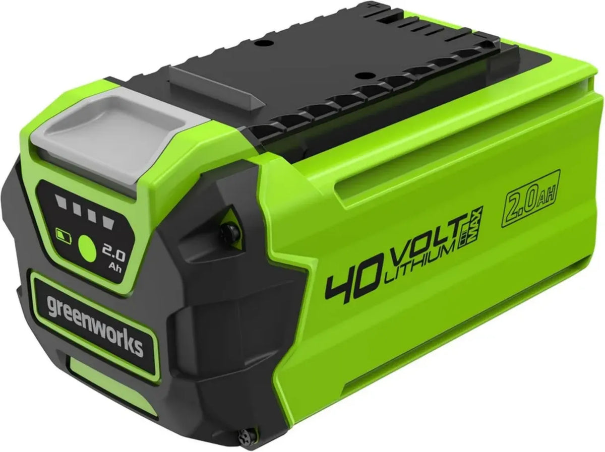 Batteria 40V 2Ah Greenworks per Attrezzi da Giardino, Ricarica Veloce, LED di Stato, Compatibile con Utensili 40V, Garanzia 2 Anni