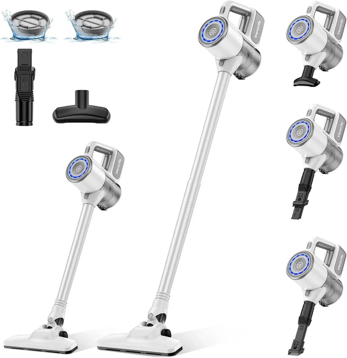 VersLife S6PRO Scopa Elettrica Portatile 30KPa con Filtro HEPA e Autonomia 30 Minuti