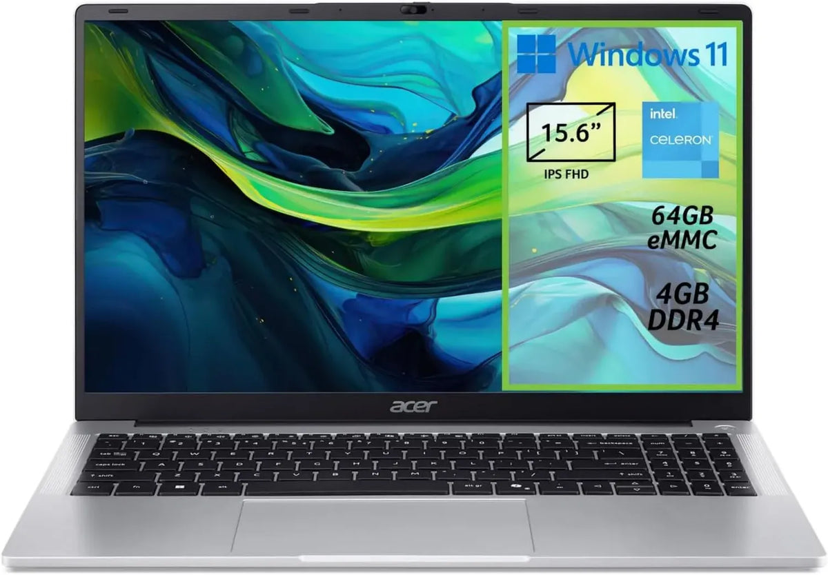 Acer Aspire Lite 15.6' FHD, Intel Celeron N4500, 4GB RAM, 128GB eMMC, Windows 11 S