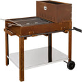 Griglia in acciaio Corten per barbecue a legna, Super Flipper con accessori