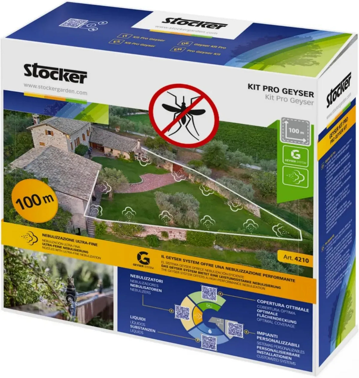 STOCKER - Sistema di Irrigazione Completo con 100 m di Tubo e 40 Ugelli