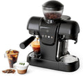 Macchina per caffè espresso 19 bar, 2 in 1 con macinacaffè e montalatte, schermo touch e serbatoio rimovibile