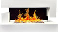 Caminetto Elettrico da Parete LED Quarzt 120 cm Bianco con Telecomando e Timer