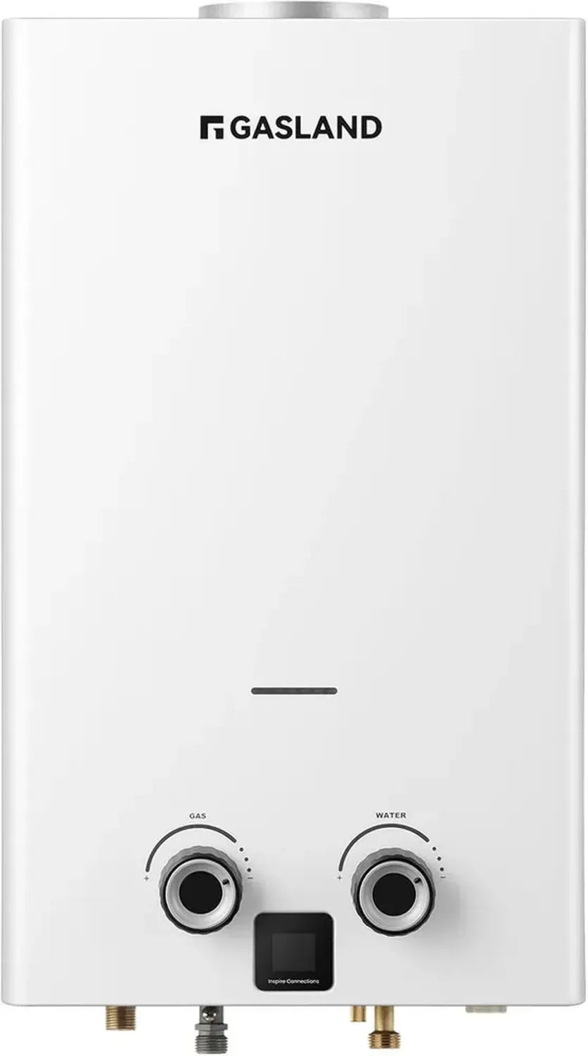 Scaldabagno istantaneo a gas GPL 10L con display LED, bianco, 50 mbar per uso domestico