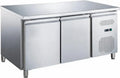 Tavolo Frigo in Acciaio Inox, 2 Porte, Classe A, Temperatura -2/+8°C, 136x70x85 cm, Efficienza Energetica Elevata