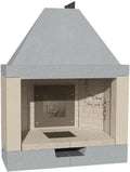 Caminetto Prefabbricato in Legno Refrattario M140 per Interni di Design