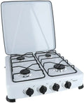 Cucina a Gas Smaltata Bianca con 4 Fuochi
