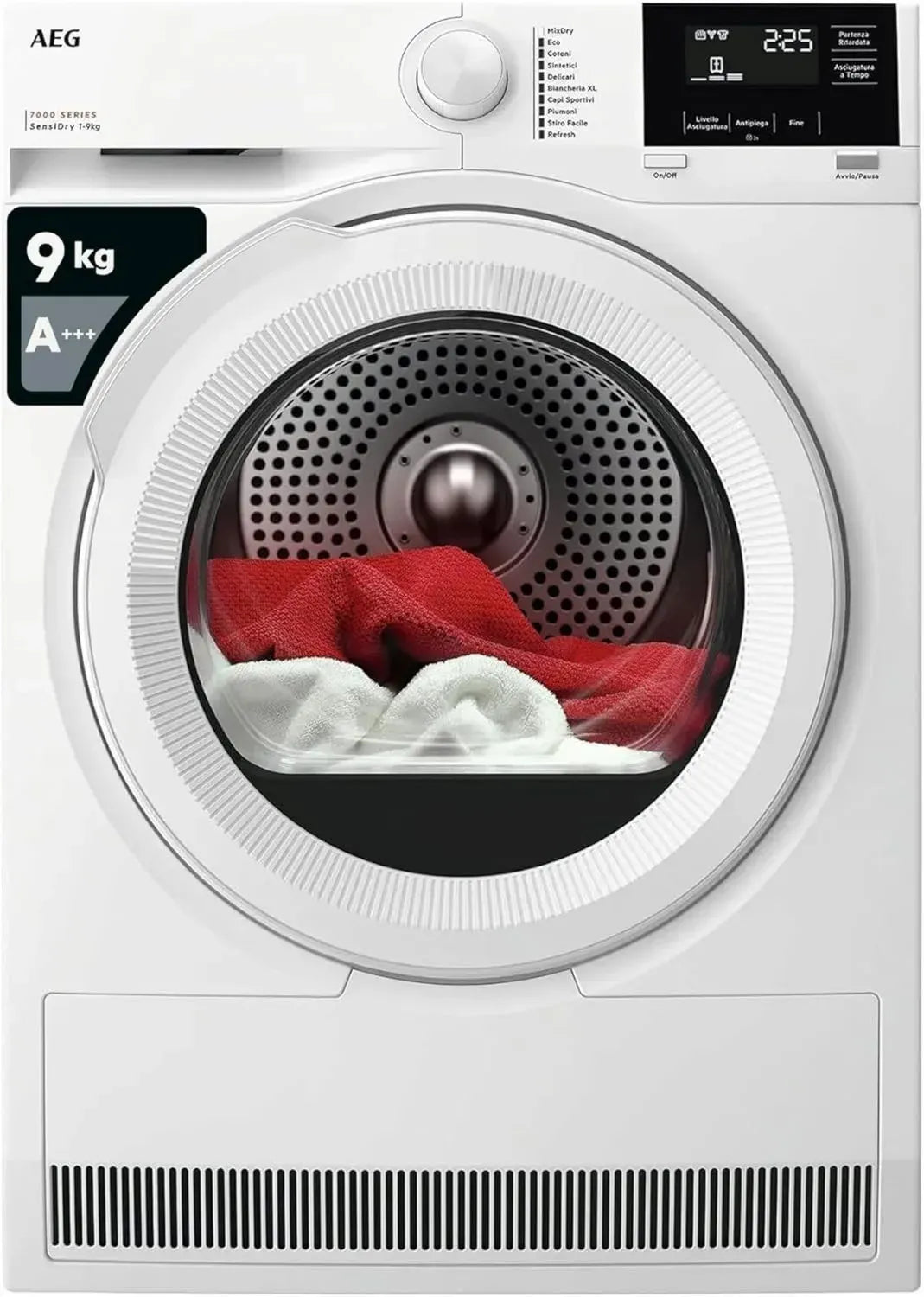 AEG Asciugatrice 9 kg Classe A+++ con Tecnologia SensiDry e MixDry, EcoFlow e Antipiega
