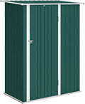 Ripostiglio da Giardino in Acciaio Zincato con Porta Sicura, Tetto Impermeabile, 142x86x189 cm, Verde