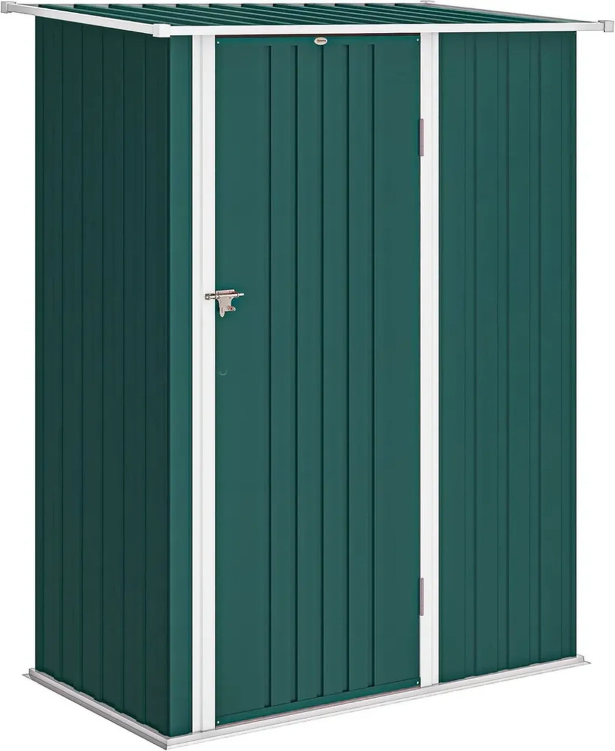 Ripostiglio da Giardino in Acciaio Zincato con Porta Sicura, Tetto Impermeabile, 142x86x189 cm, Verde