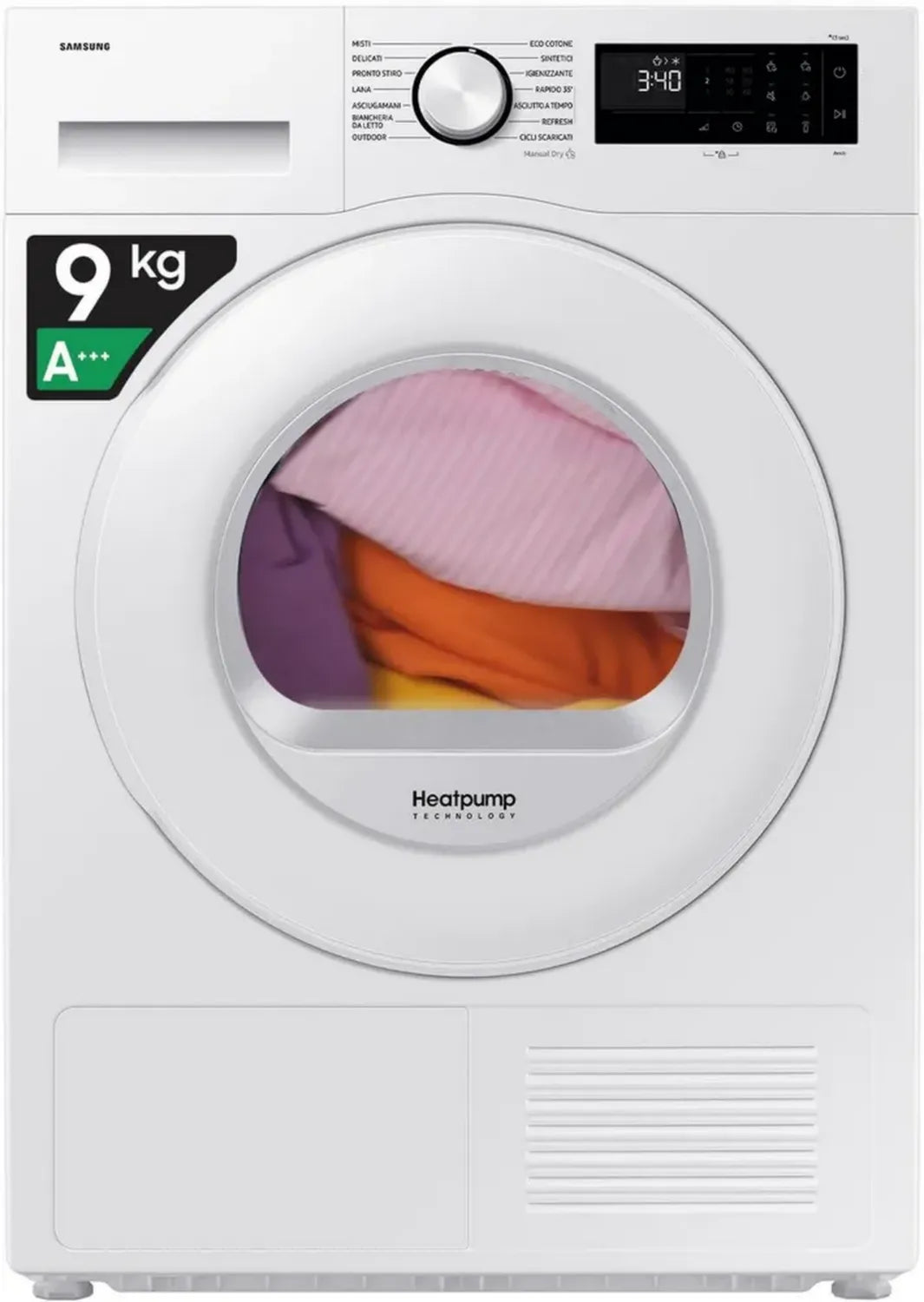 Asciugatrice Samsung 9 kg EcoDry Wifi con Pompa di Calore e Display LED