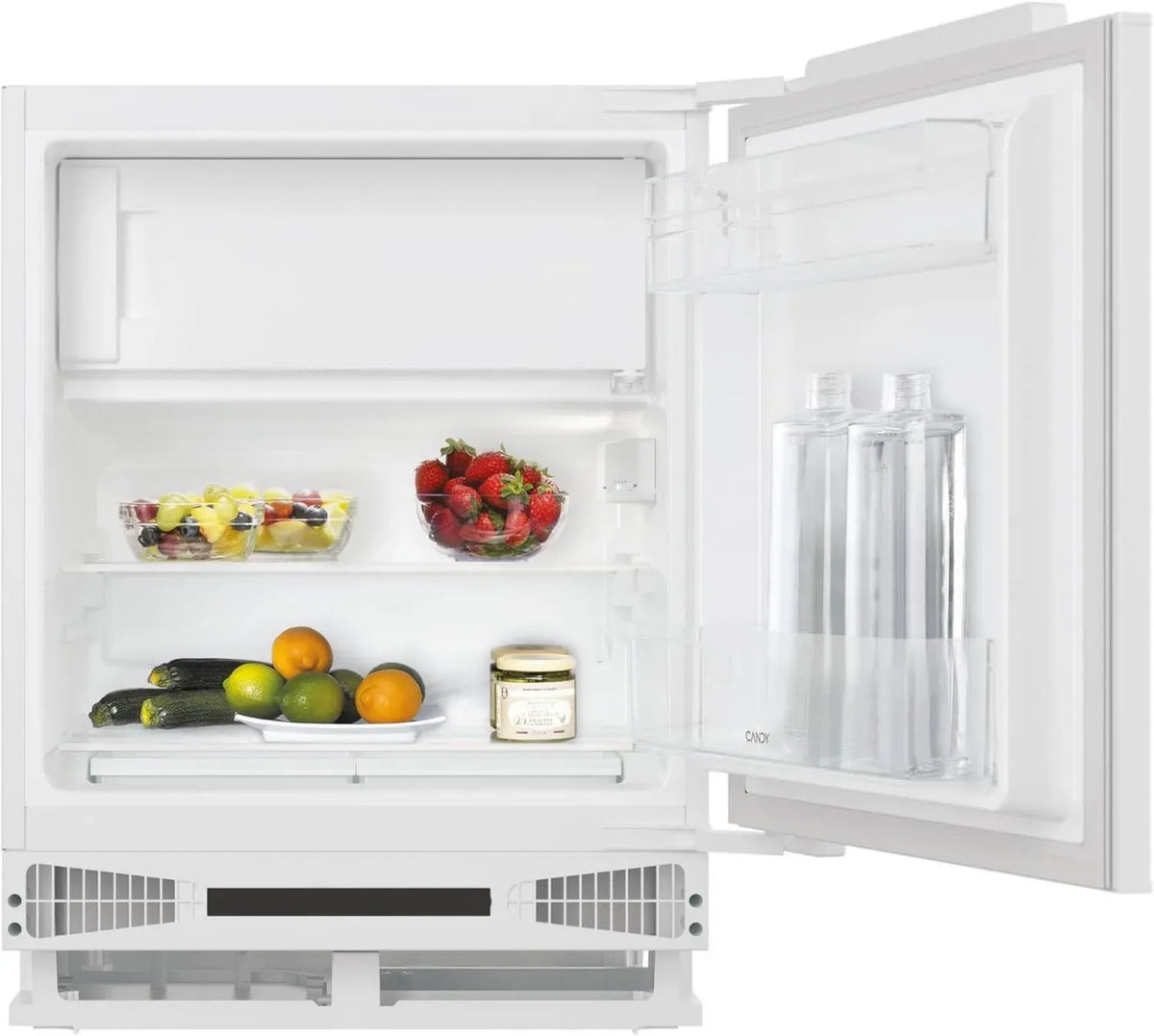 Candy CM4SE68W - Frigorifero da Incasso con Congelatore, Porta a Traino, 16L, 2 Ripiani in Vetro