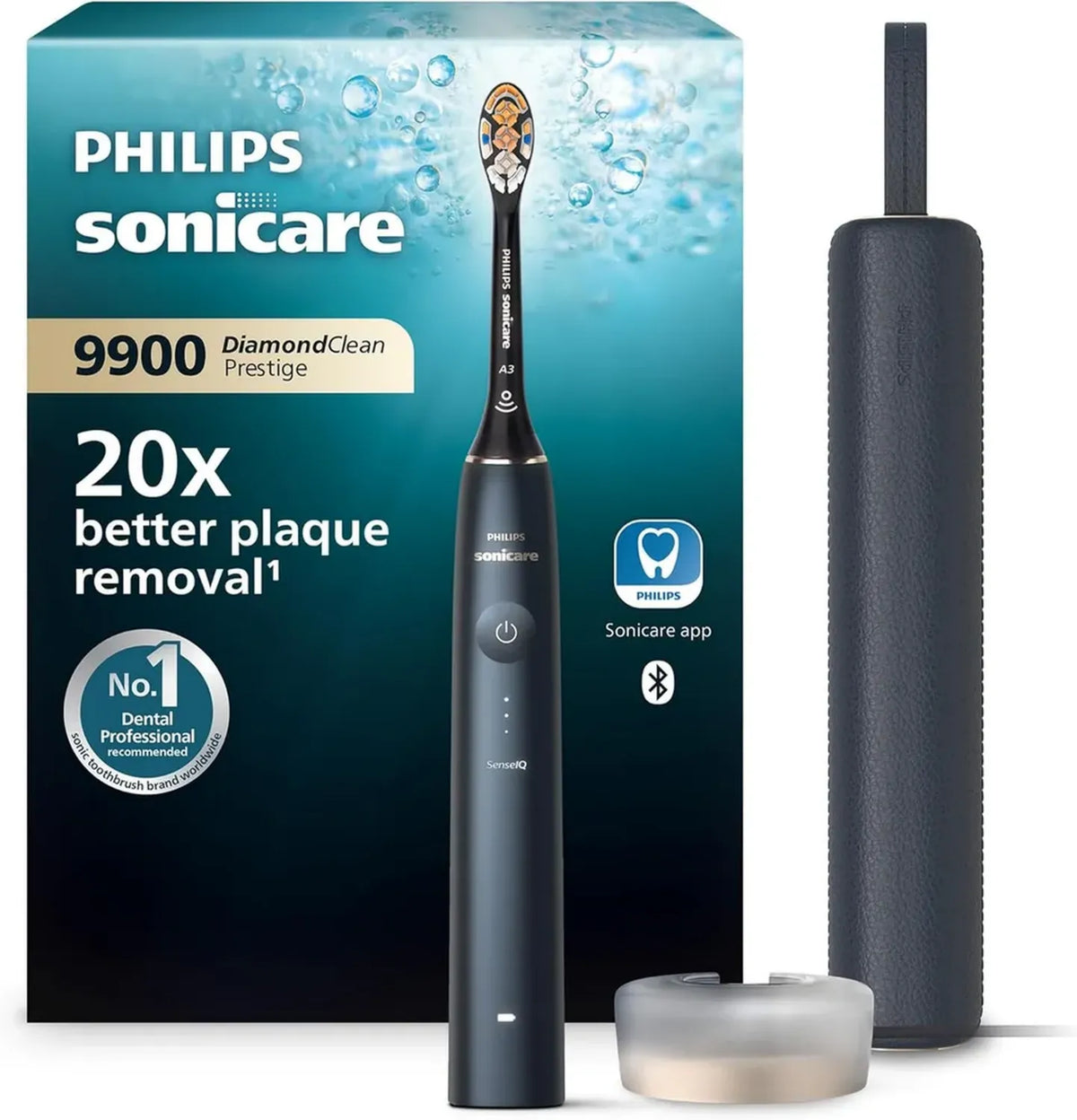 Philips Sonicare DiamondClean Prestige 9900 - Spazzolino Elettrico Sonico con Testina Premium e Custodia Ricaricabile