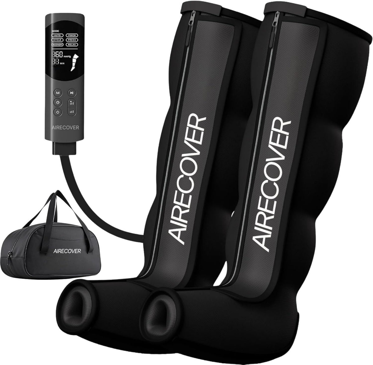 Pressoterapia Linfodrenaggio per Gambe e Piedi - massaggio a compressione d'aria, per piedi e gambe, 182 cm, 200 mmHg, 9 Livelli, 4 Camere