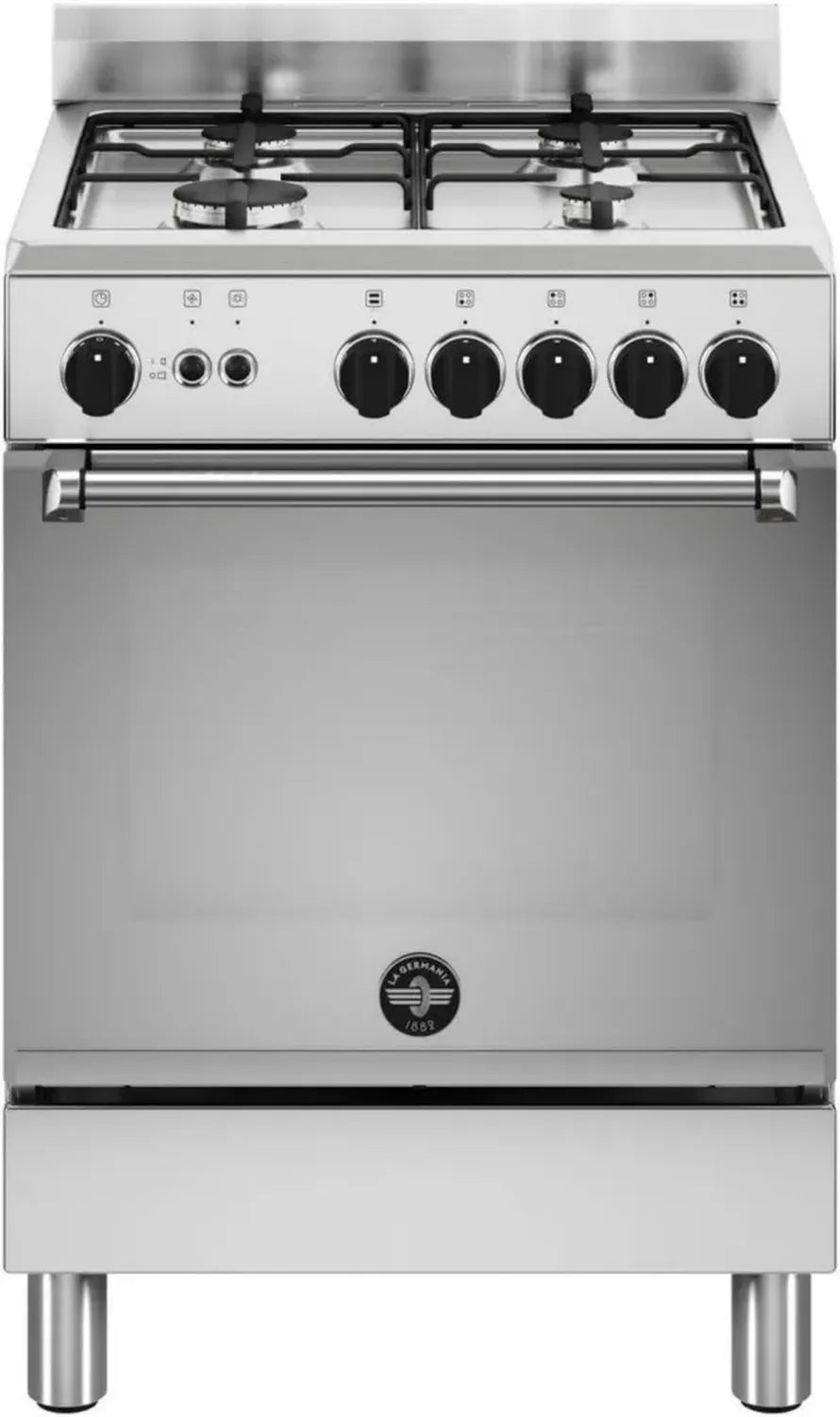Cucina a Gas La Germania AMN664GXV, Forno Integrato, 60x60 cm, Inox, Classe A+