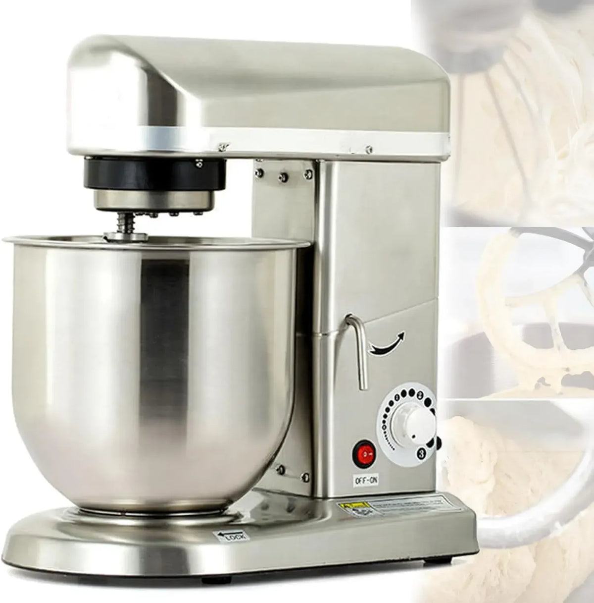 Impastatrice da Cucina 10L con 3 Velocità e Testa Inclinabile