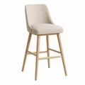 Sgabello da bar in legno e tessuto beige 45x40x100 cm